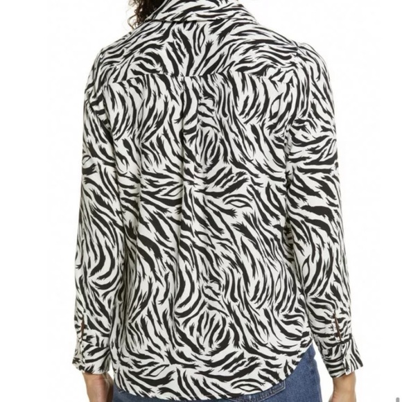 Halogen black and white zebra print blouse - Picture 3 of 7